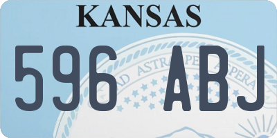 KS license plate 596ABJ