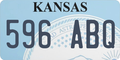 KS license plate 596ABQ