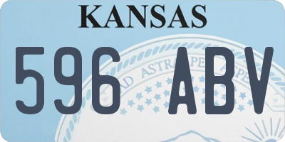 KS license plate 596ABV