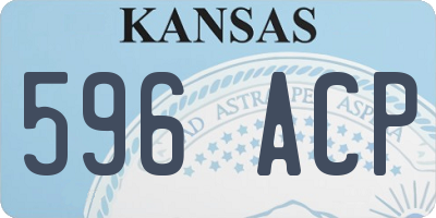 KS license plate 596ACP