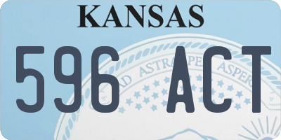 KS license plate 596ACT
