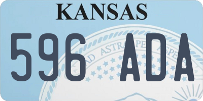 KS license plate 596ADA