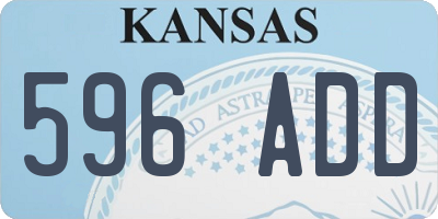 KS license plate 596ADD