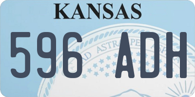 KS license plate 596ADH