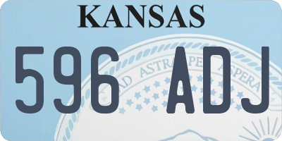 KS license plate 596ADJ