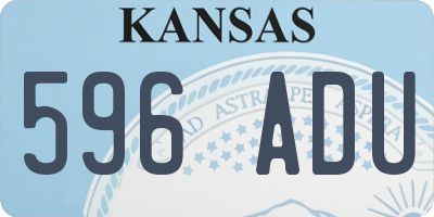 KS license plate 596ADU