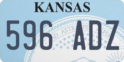 KS license plate 596ADZ