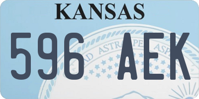 KS license plate 596AEK