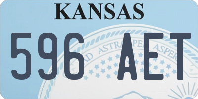 KS license plate 596AET