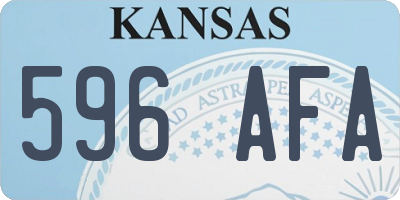 KS license plate 596AFA