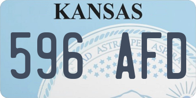 KS license plate 596AFD