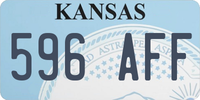 KS license plate 596AFF