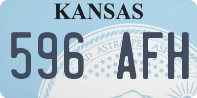 KS license plate 596AFH
