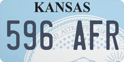 KS license plate 596AFR