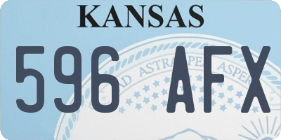 KS license plate 596AFX