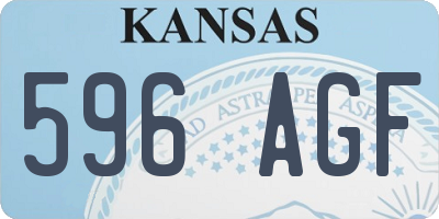 KS license plate 596AGF