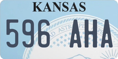 KS license plate 596AHA