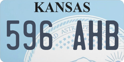 KS license plate 596AHB