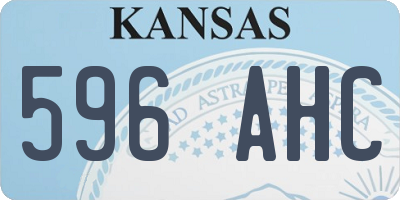 KS license plate 596AHC