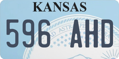 KS license plate 596AHD