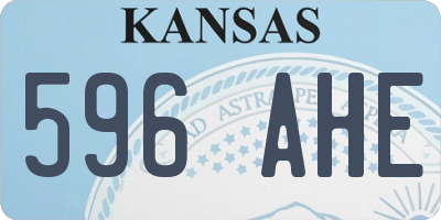 KS license plate 596AHE
