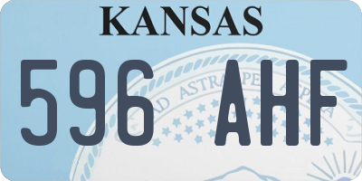 KS license plate 596AHF