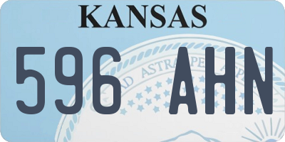 KS license plate 596AHN