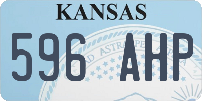 KS license plate 596AHP