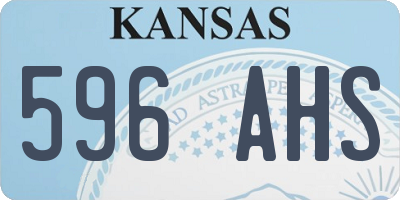 KS license plate 596AHS