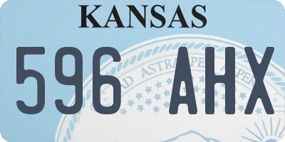 KS license plate 596AHX