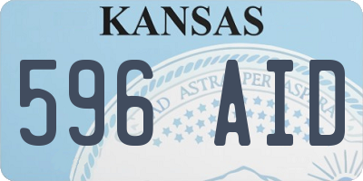 KS license plate 596AID