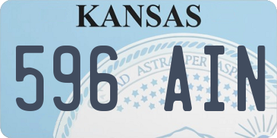 KS license plate 596AIN