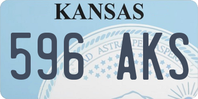 KS license plate 596AKS