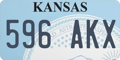 KS license plate 596AKX