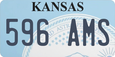 KS license plate 596AMS