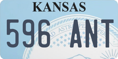 KS license plate 596ANT