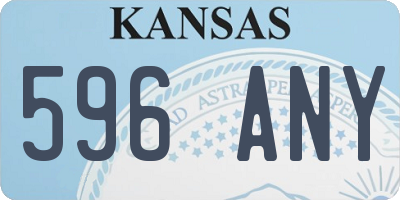 KS license plate 596ANY