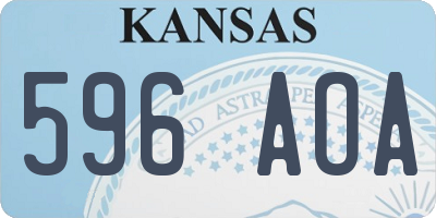 KS license plate 596AOA
