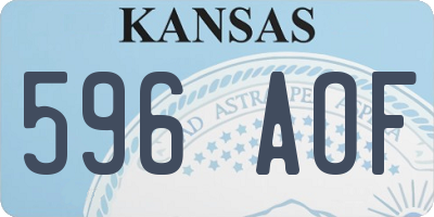 KS license plate 596AOF