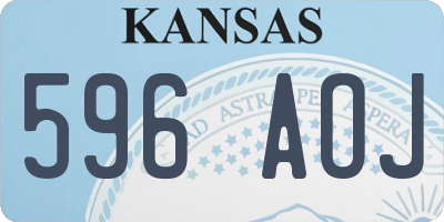 KS license plate 596AOJ