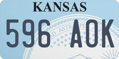 KS license plate 596AOK