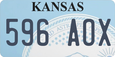 KS license plate 596AOX