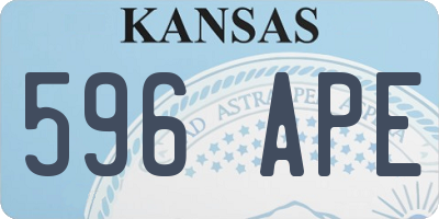 KS license plate 596APE