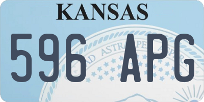 KS license plate 596APG