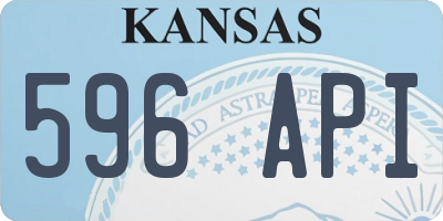 KS license plate 596API