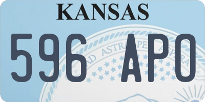 KS license plate 596APO