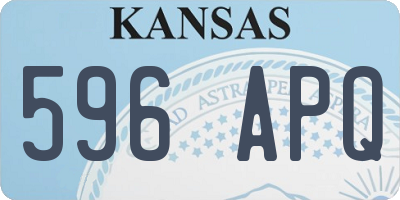 KS license plate 596APQ