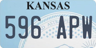 KS license plate 596APW