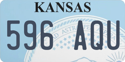 KS license plate 596AQU