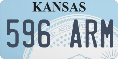 KS license plate 596ARM